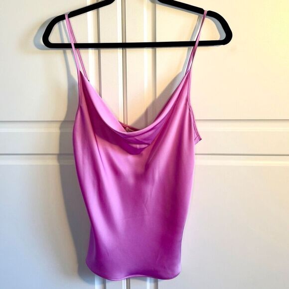 NWT RAMY BROOK ABIGAIL COWL NECK TANK TOP IN GALA PINK Size L - Picture 2 of 8